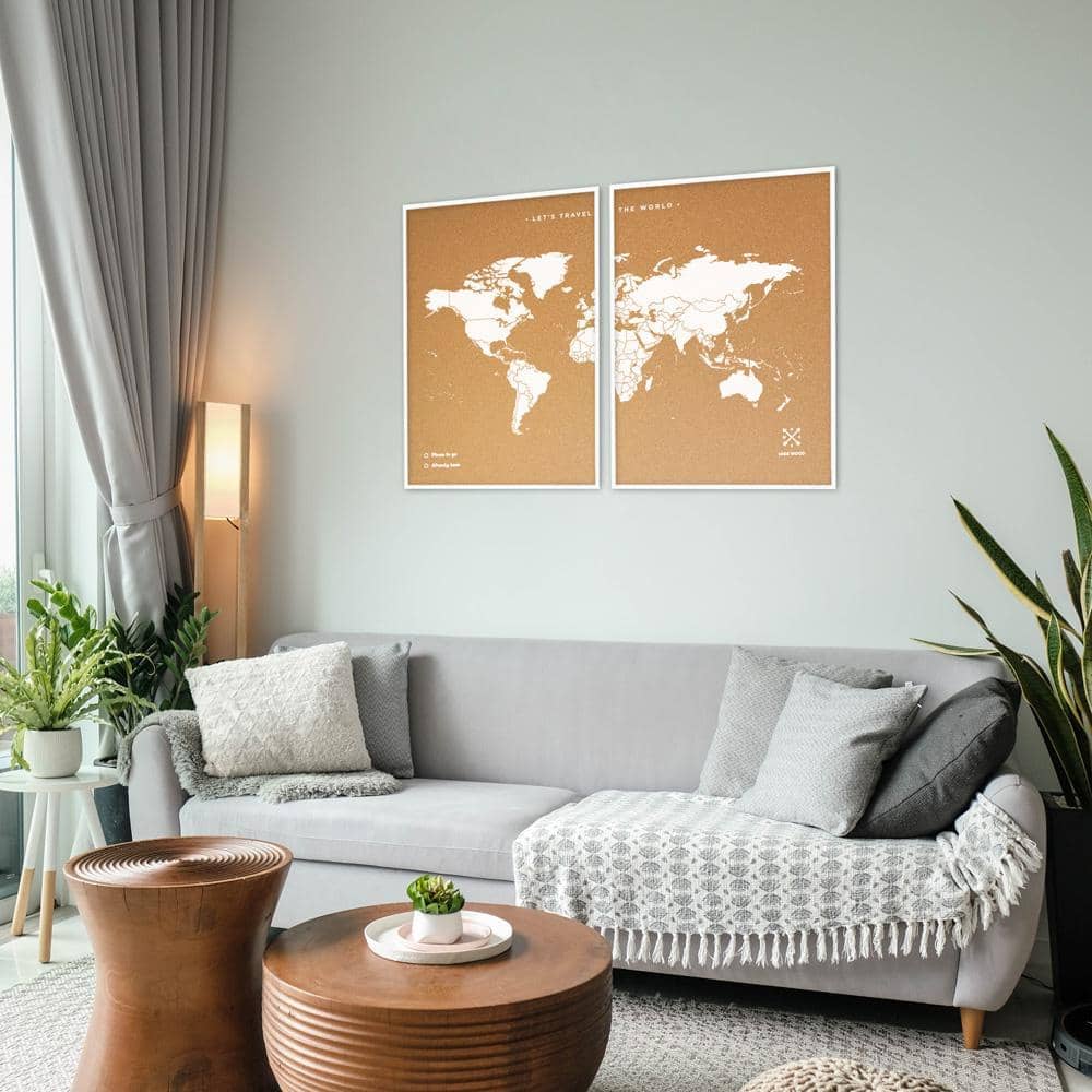 Mapamundi corcho - Woody Map Natural World----Misswood