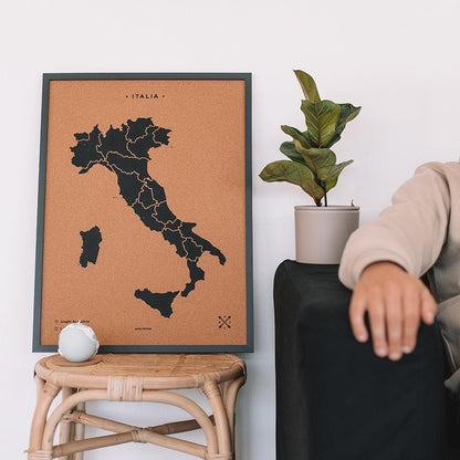 Mapa de corcho - Woody Map Natural Italia----Misswood