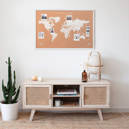 Mapamundi corcho - Woody Map Natural World----Misswood