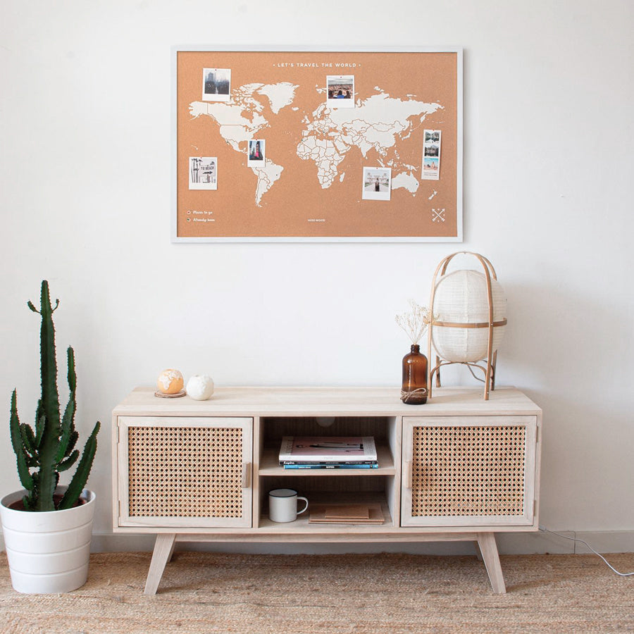 Mapamundi corcho - Woody Map Natural World----Misswood