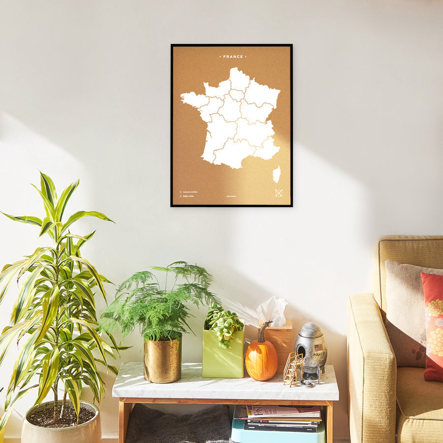 Mapa de corcho - Woody Map Natural Francia----Misswood