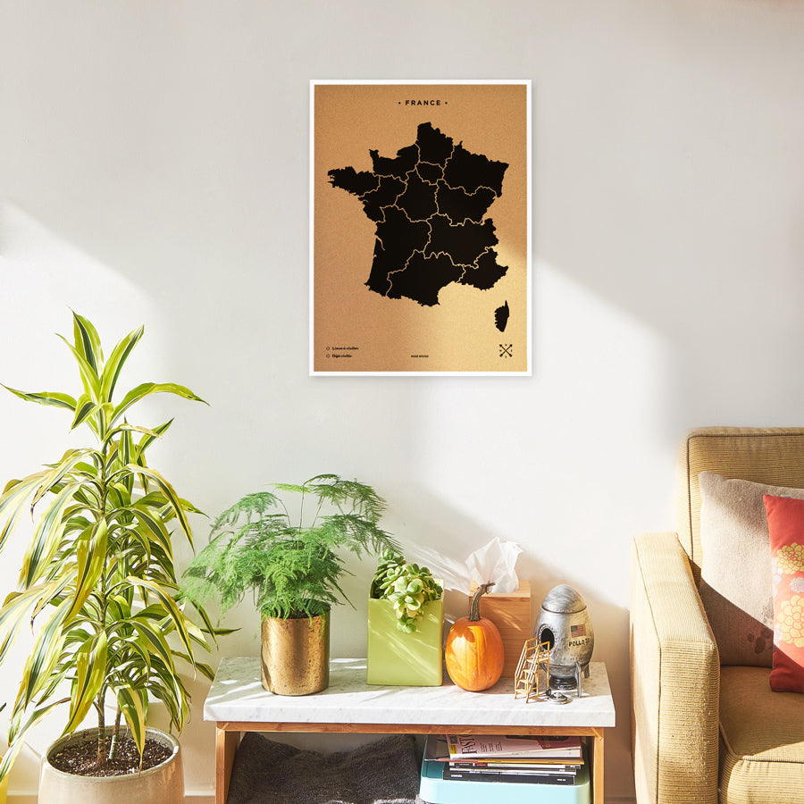 Mapa de corcho - Woody Map Natural Francia----Misswood