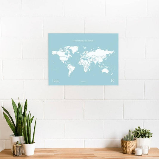 Mapa de corcho - Woody Map Colors Azul-60 x 45 cm / Sin marco-60 x 45 cm-Sin marco-Misswood