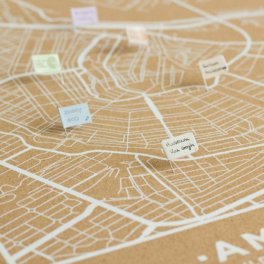 Mapa de corcho - Woody Map Natural Amsterdam----Misswood