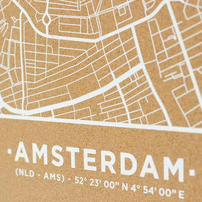 Mapa de corcho - Woody Map Natural Amsterdam----Misswood