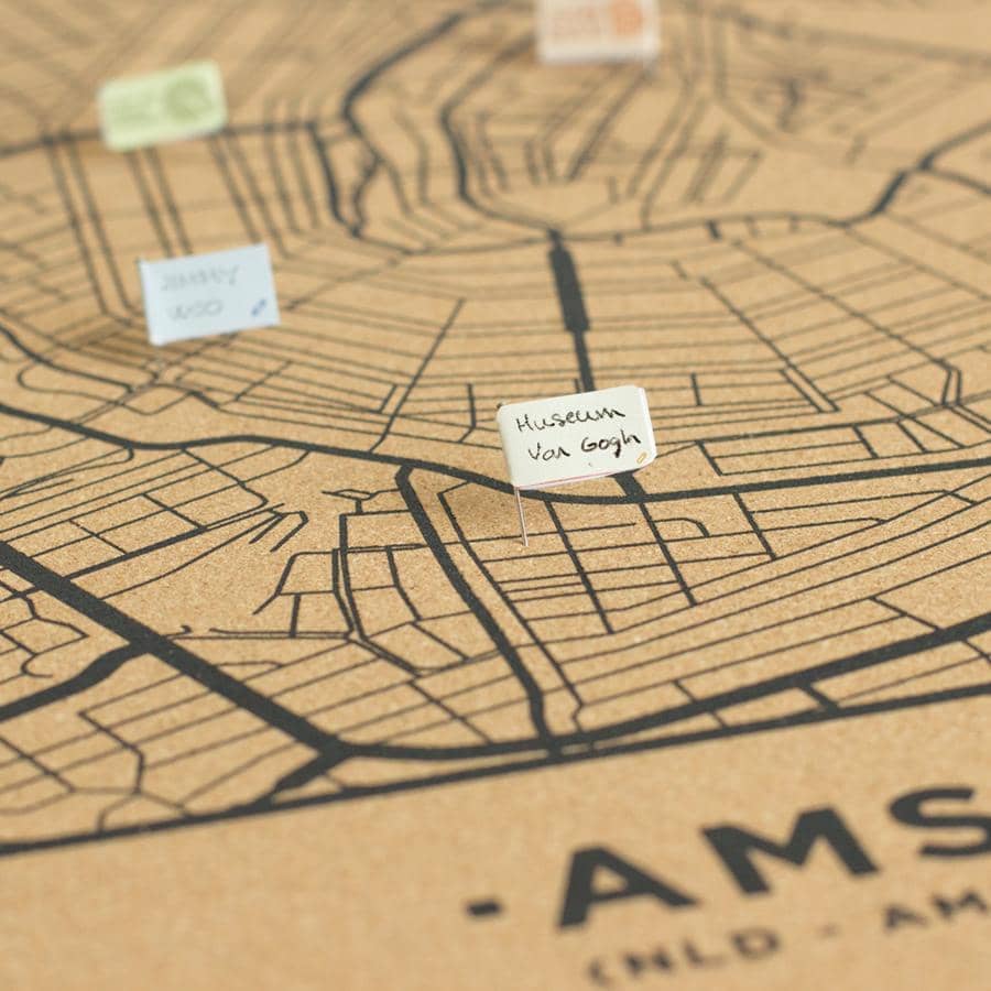 Mapa de corcho - Woody Map Natural Amsterdam----Misswood