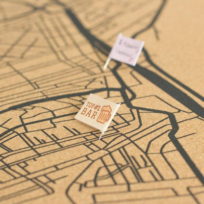 Mapa de corcho - Woody Map Natural Amsterdam----Misswood