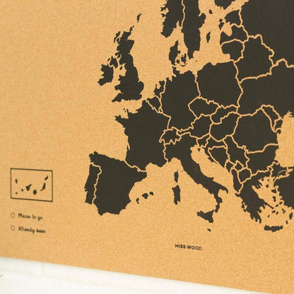 Mapa de corcho - Woody Map Natural Europa----Misswood