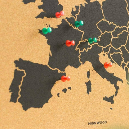 Mapa de corcho - Woody Map Natural Europa----Misswood