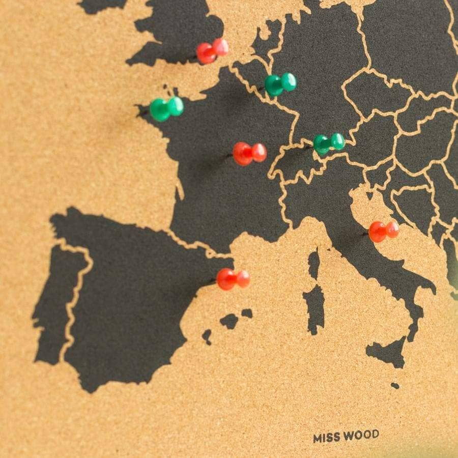 Mapa de corcho - Woody Map Natural Europa----Misswood
