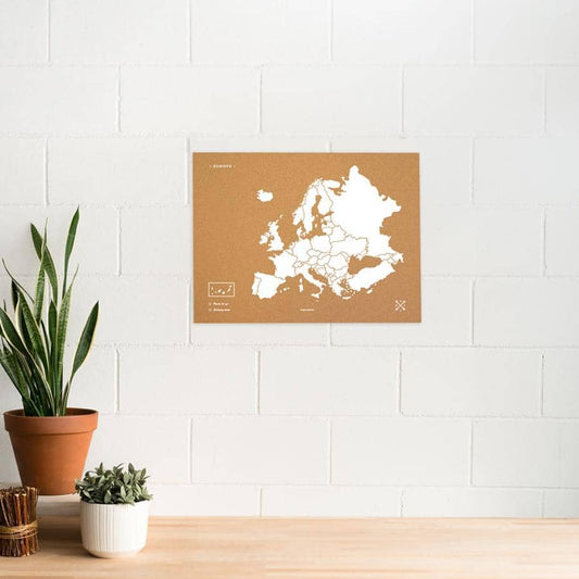Mapa de corcho - Woody Map Natural Europa-Blanco / 60x45 cm / Sin marco-Blanco-60x45 cm-Sin marcoMisswood