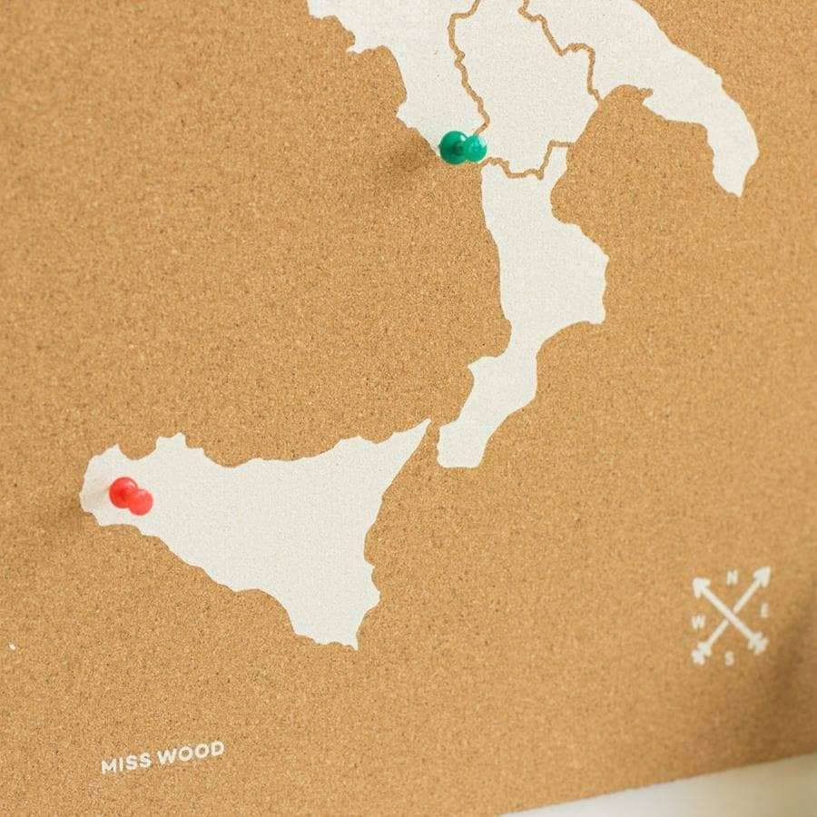Mapa de corcho - Woody Map Natural Italia----Misswood