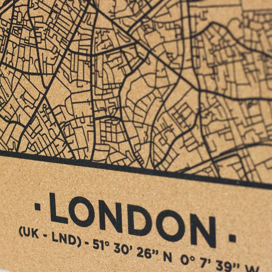 Mapa de corcho - Woody Map Natural Londres----Misswood