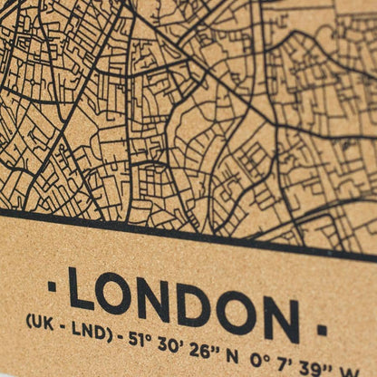 Mapa de corcho - Woody Map Natural Londres----Misswood