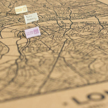 Mapa de corcho - Woody Map Natural Londres----Misswood