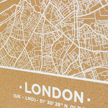 Mapa de corcho - Woody Map Natural Londres----Misswood