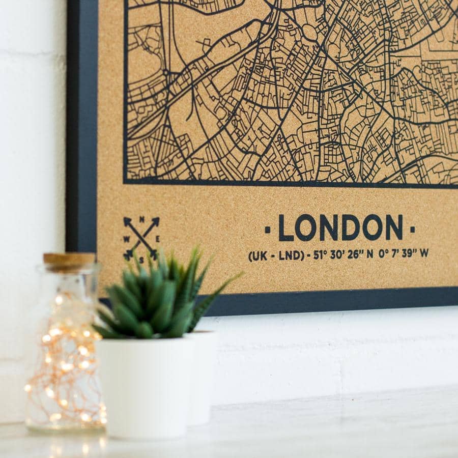 Mapa de corcho - Woody Map Natural Londres----Misswood