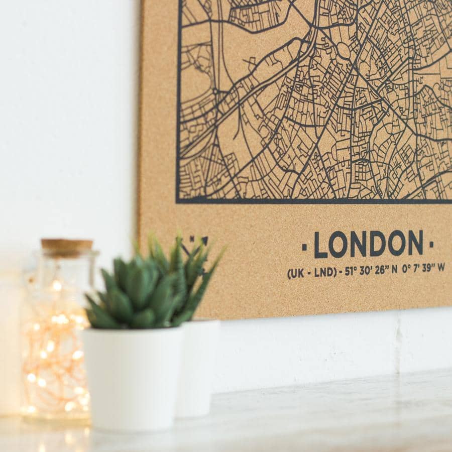 Mapa de corcho - Woody Map Natural Londres----Misswood