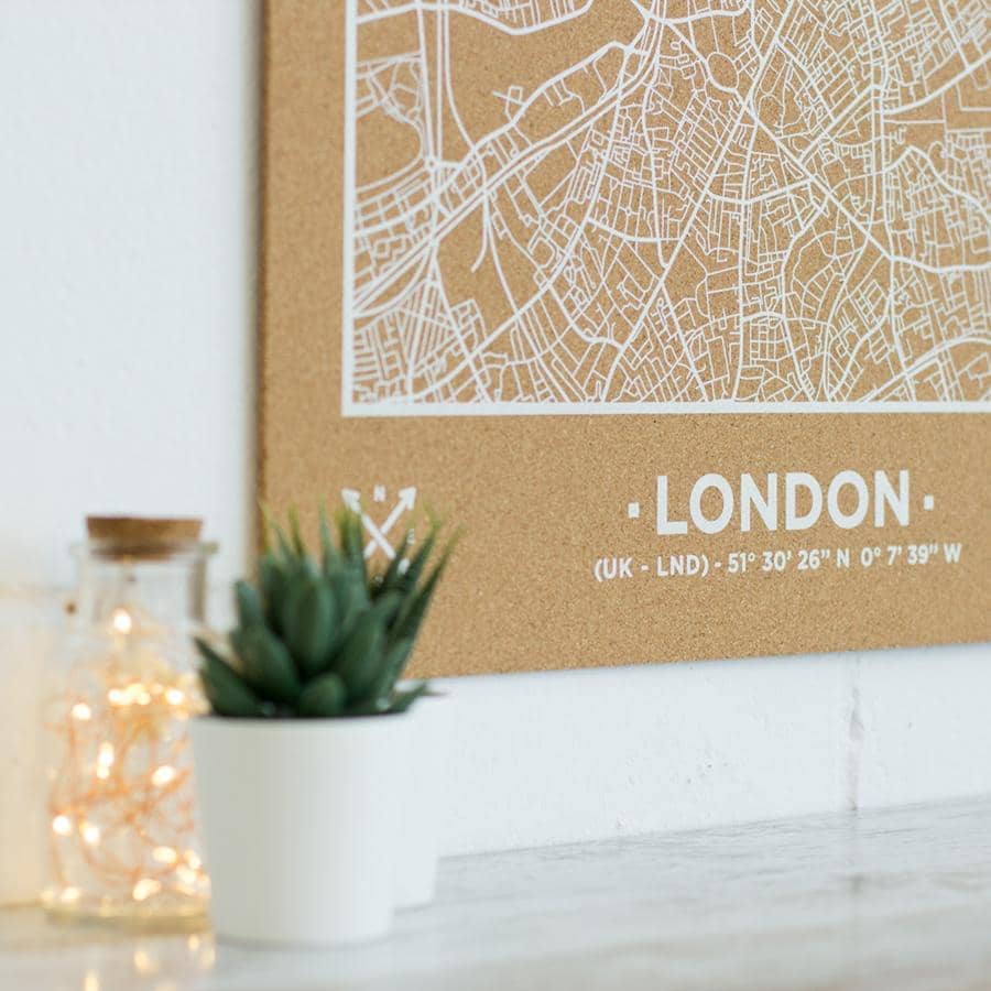 Mapa de corcho - Woody Map Natural Londres----Misswood