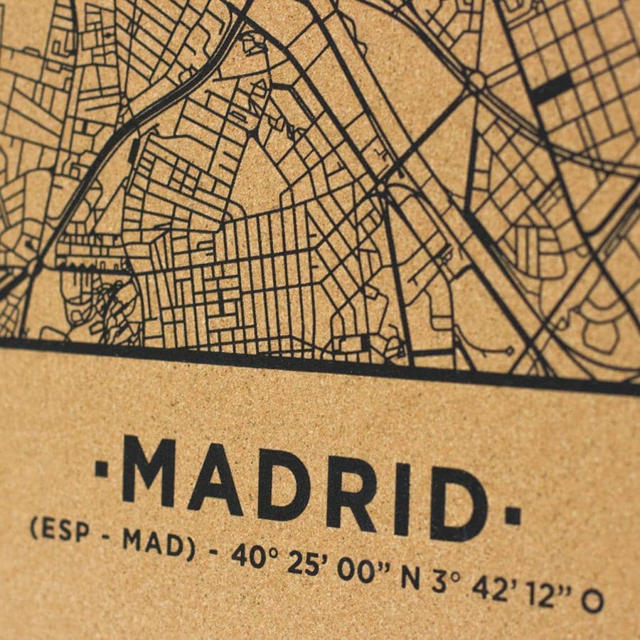 Mapa de corcho - Woody Map Natural Madrid----Misswood