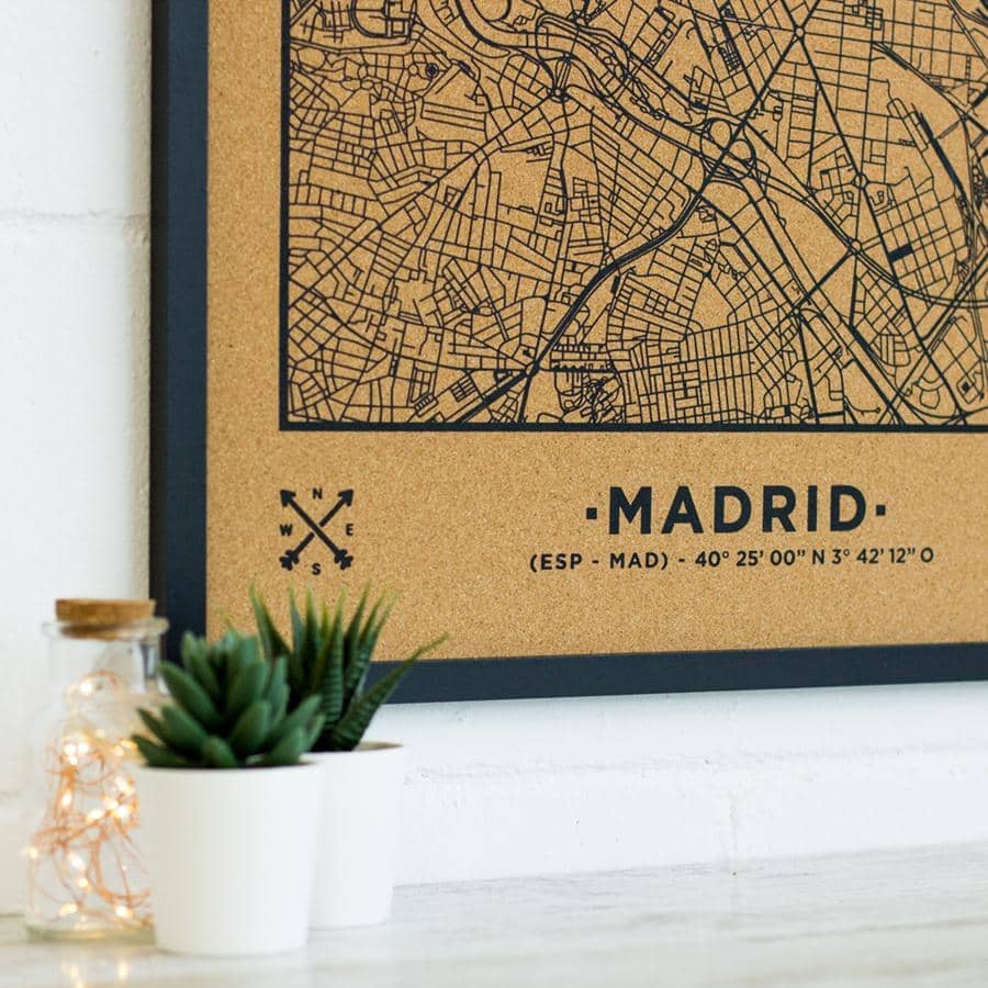 Mapa de corcho - Woody Map Natural Madrid----Misswood