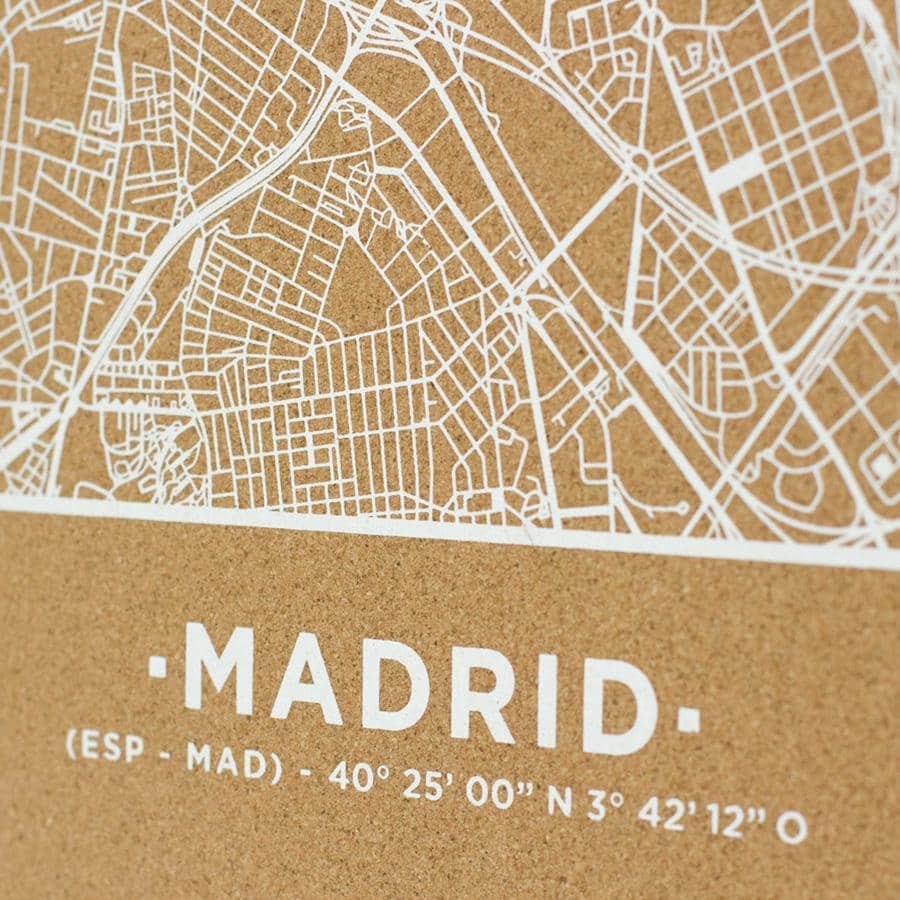Mapa de corcho - Woody Map Natural Madrid----Misswood