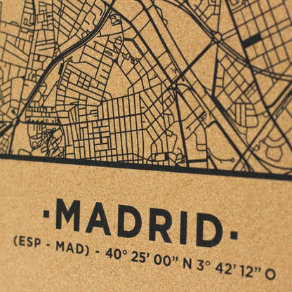Mapa de corcho - Woody Map Natural Madrid----Misswood