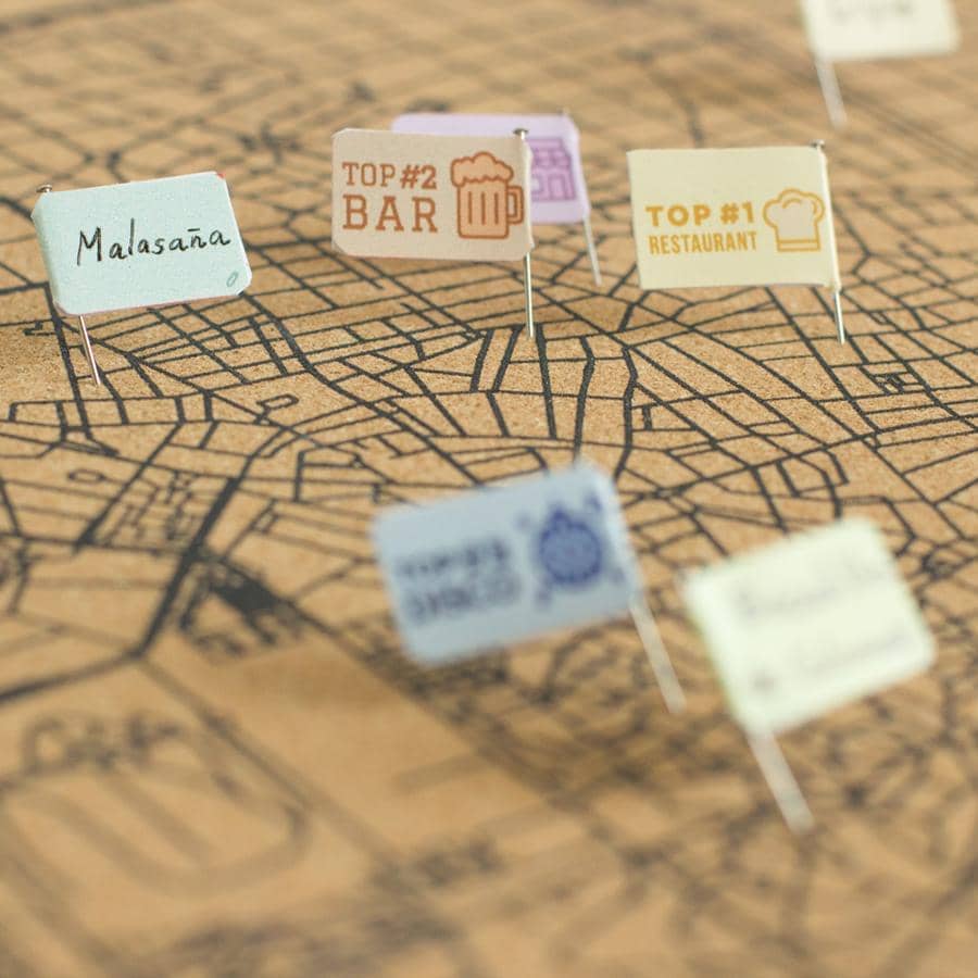 Mapa de corcho - Woody Map Natural Madrid----Misswood