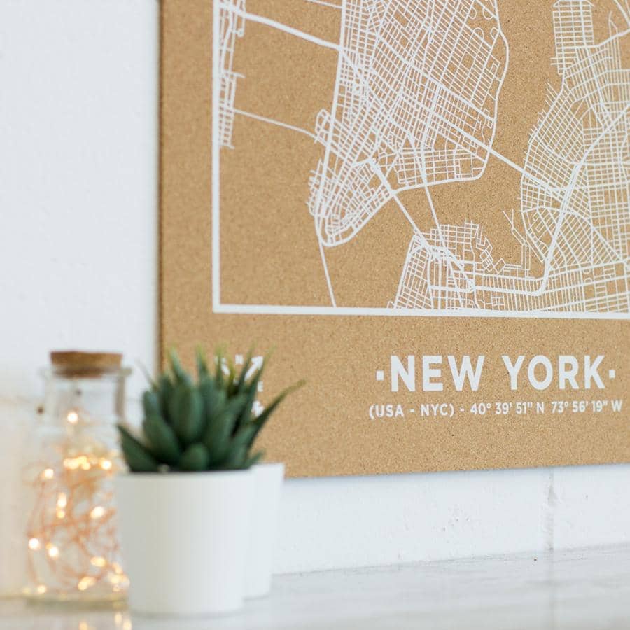 Mapa de corcho - Woody Map Natural Nueva York----Misswood