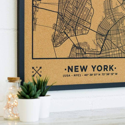 Mapa de corcho - Woody Map Natural Nueva York----Misswood