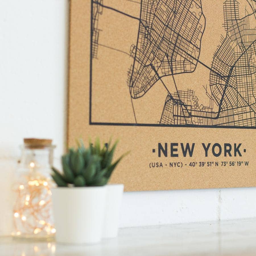 Mapa de corcho - Woody Map Natural Nueva York----Misswood