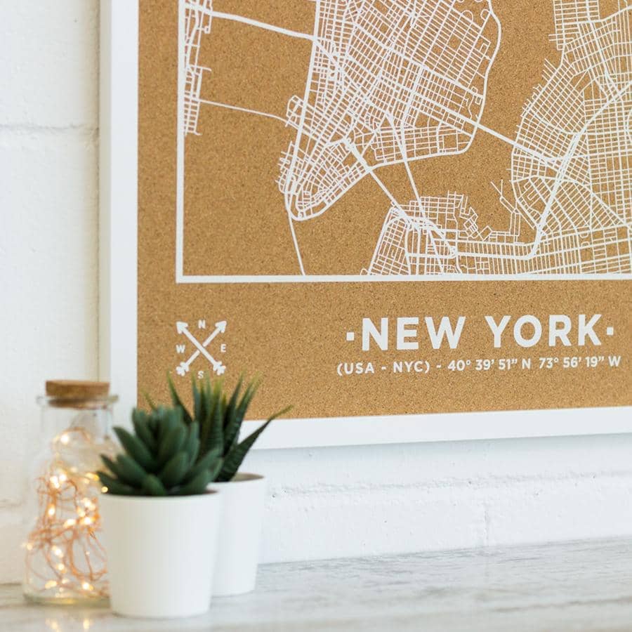 Mapa de corcho - Woody Map Natural Nueva York----Misswood