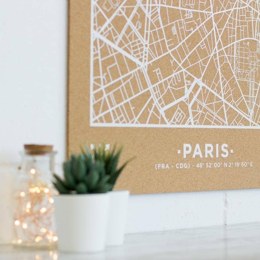Mapa de corcho - Woody Map Natural Paris----Misswood
