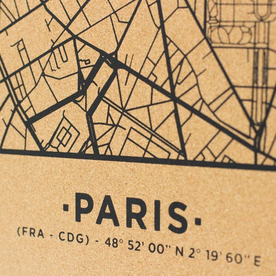 Mapa de corcho - Woody Map Natural Paris----Misswood