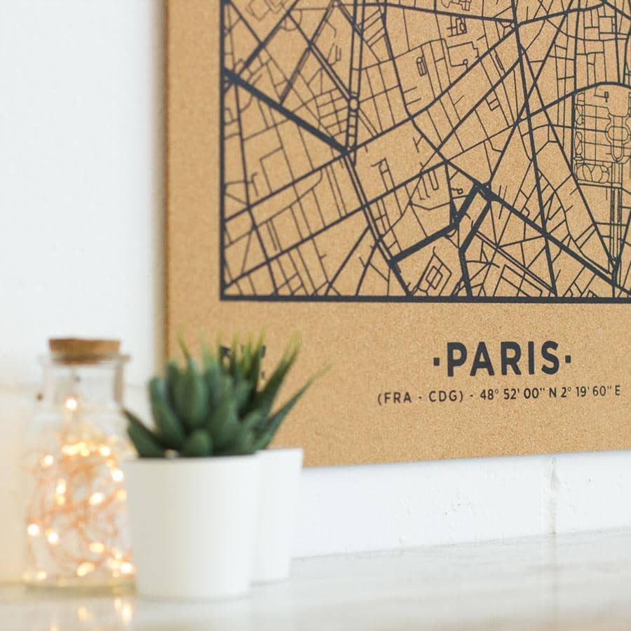 Mapa de corcho - Woody Map Natural Paris----Misswood