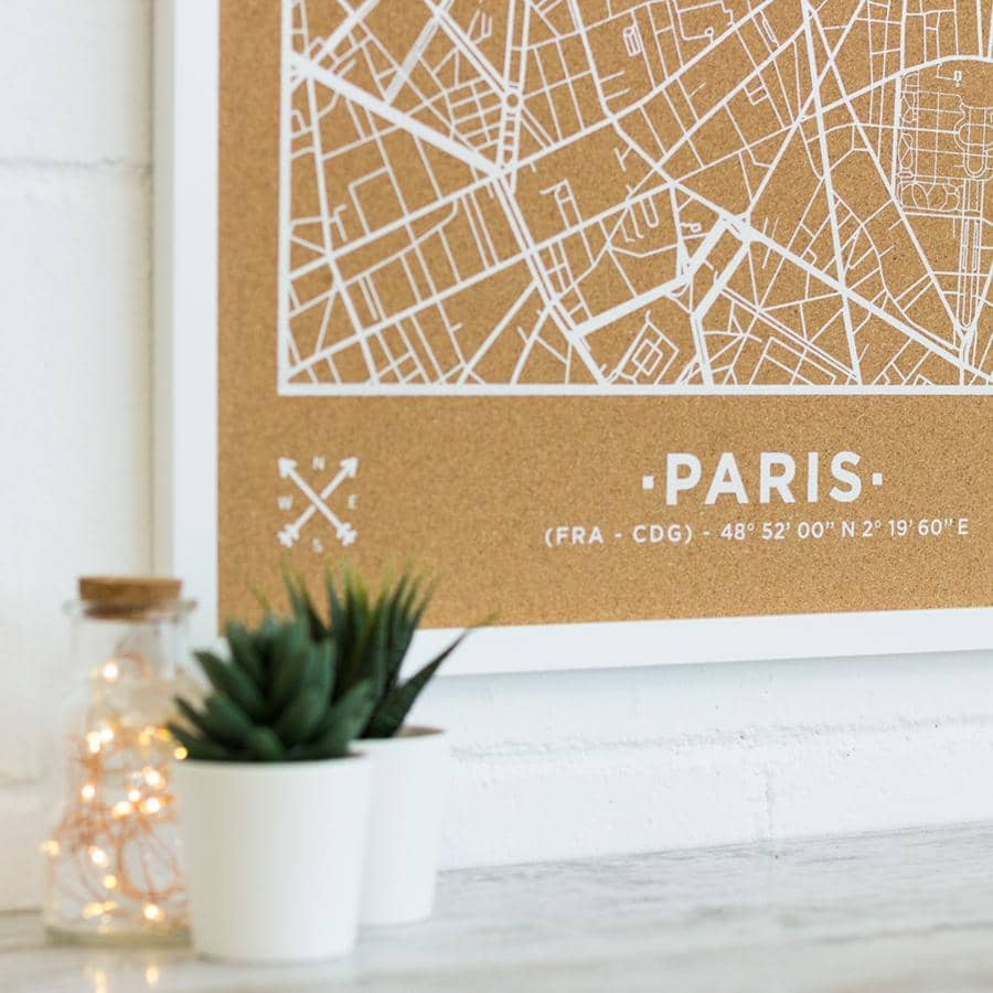 Mapa de corcho - Woody Map Natural Paris----Misswood