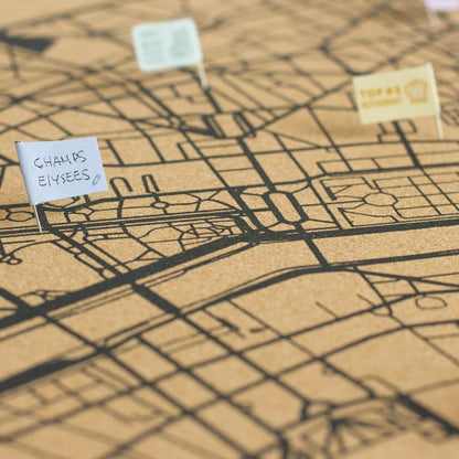 Mapa de corcho - Woody Map Natural Paris----Misswood