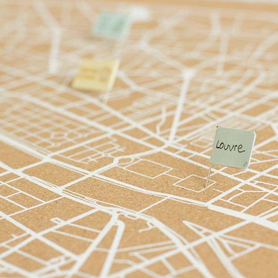 Mapa de corcho - Woody Map Natural Paris----Misswood