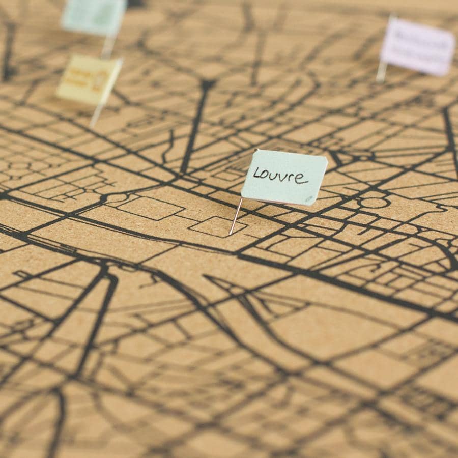 Mapa de corcho - Woody Map Natural Paris----Misswood