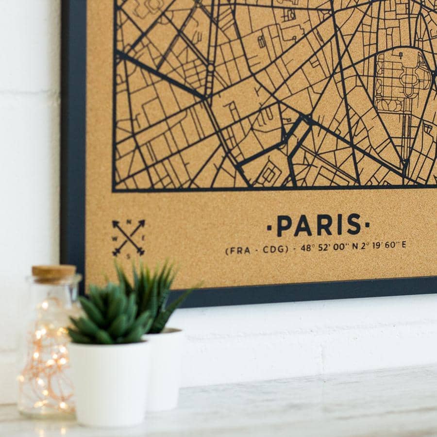 Mapa de corcho - Woody Map Natural Paris----Misswood