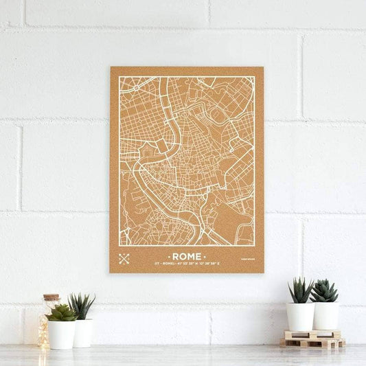 Mapa de corcho - Woody Map Natural Roma-60 x 45 cm / Blanco / Sin Marco-60 x 45 cm-Blanco-Sin MarcoMisswood