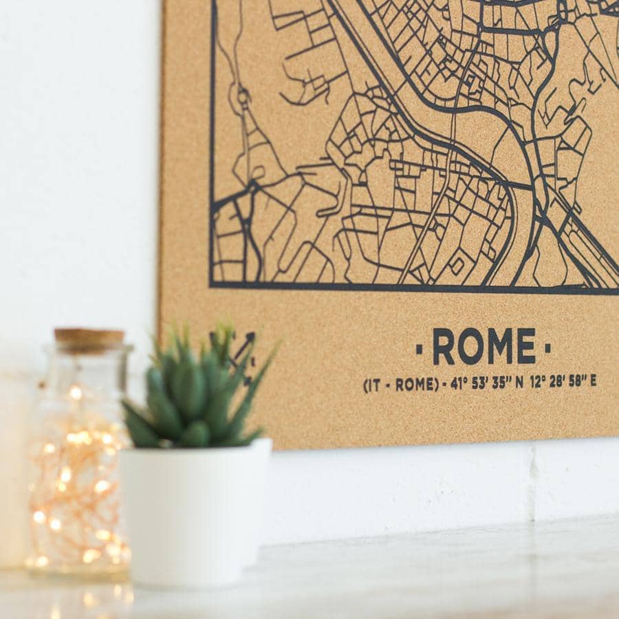 Mapa de corcho - Woody Map Natural Roma----Misswood