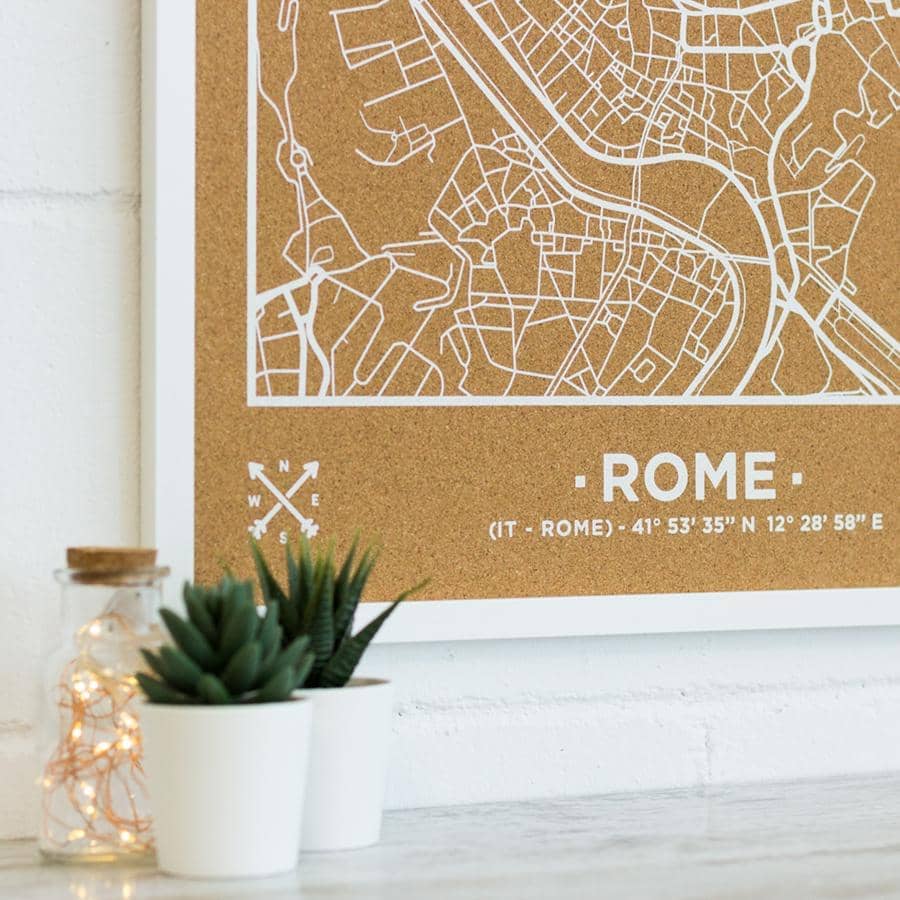Mapa de corcho - Woody Map Natural Roma----Misswood