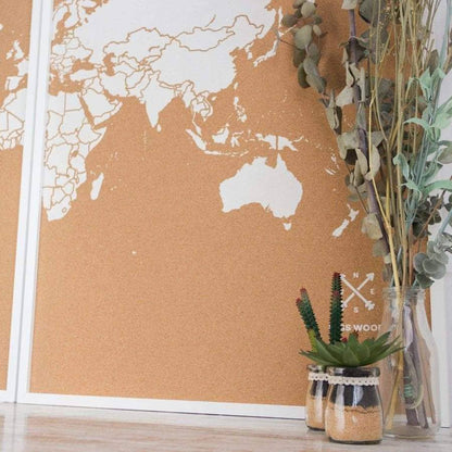 Mapamundi corcho - Woody Map Natural World----Misswood