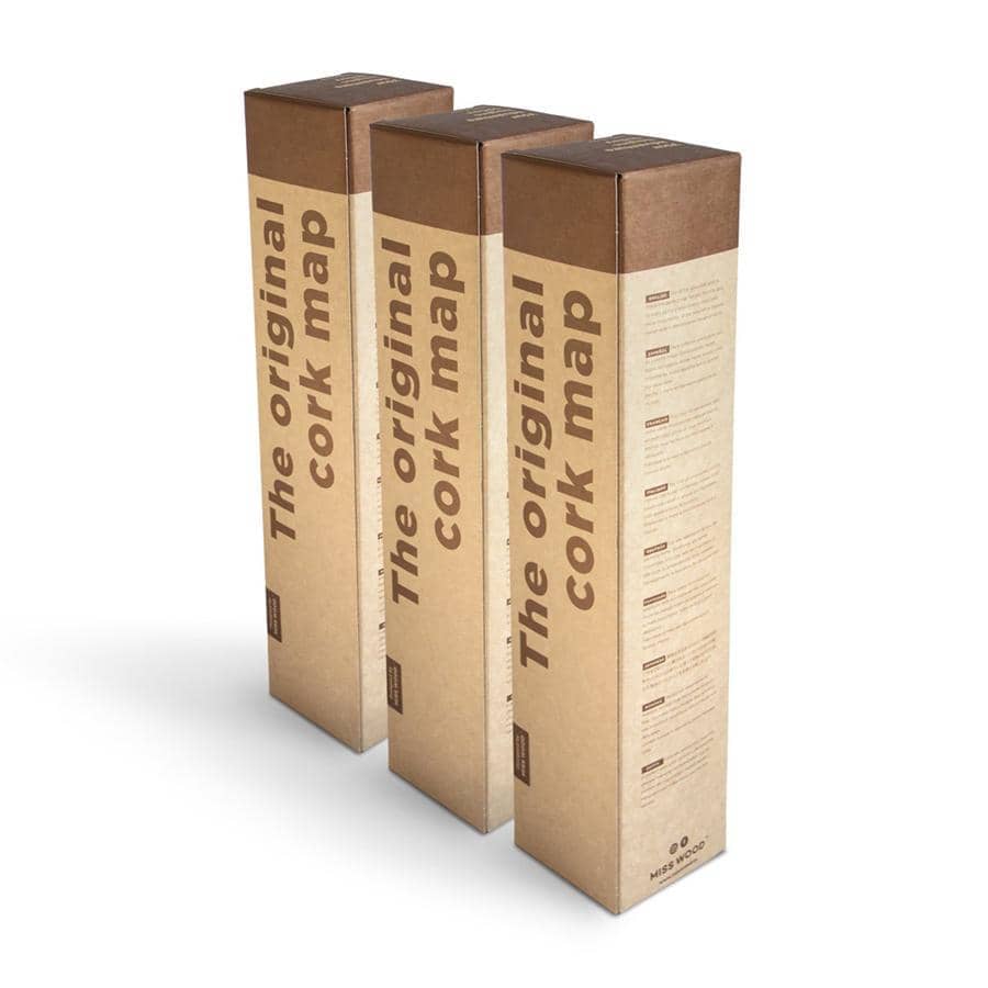 Mapamundi corcho - Woody Map Natural World----Misswood