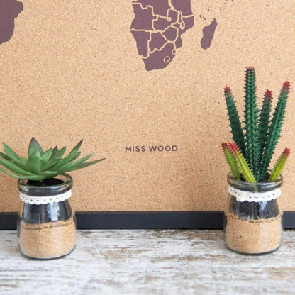 Mapamundi corcho - Woody Map Natural World----Misswood