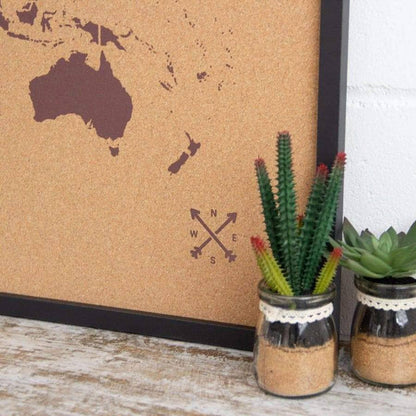 Mapamundi corcho - Woody Map Natural World----Misswood