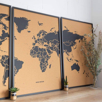 Mapamundi corcho - Woody Map Natural World----Misswood