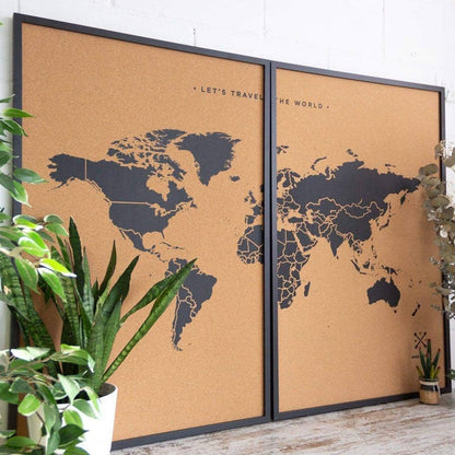 Mapamundi corcho - Woody Map Natural World----Misswood